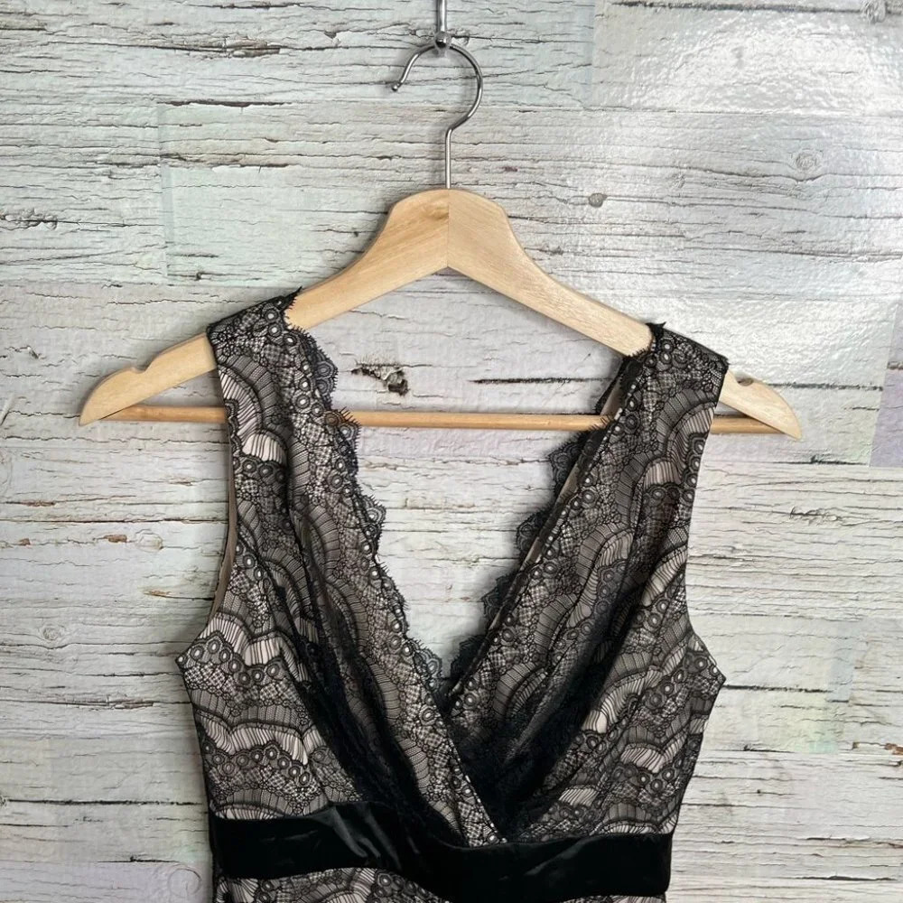 JS collections lace black brown cream size  4 dress - Picture 4 of 9